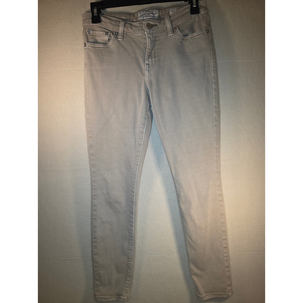 Lucky Brand Lolita Skinny Jeans Womens 2/26 Khaki Beige Mid Rise Denim Pants
